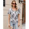 imageZeagoo Womens Short Sleeve Shirts V Neck Blouse Ruched Business Casual Basic Tunic Tops S3XLAx28