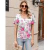 imageZeagoo Womens Short Sleeve Shirts V Neck Blouse Ruched Business Casual Basic Tunic Tops S3XLBf152