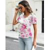 imageZeagoo Womens Short Sleeve Shirts V Neck Blouse Ruched Business Casual Basic Tunic Tops S3XLBf152