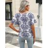 imageZeagoo Womens Short Sleeve Shirts V Neck Blouse Ruched Business Casual Basic Tunic Tops S3XLMz748