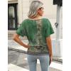 imageZeagoo Womens Short Sleeve Shirts V Neck Blouse Ruched Business Casual Basic Tunic Tops S3XLPa171