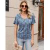 imageZeagoo Womens Short Sleeve Shirts V Neck Blouse Ruched Business Casual Basic Tunic Tops S3XLPa236