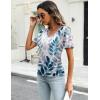 imageZeagoo Womens Short Sleeve Shirts V Neck Blouse Ruched Business Casual Basic Tunic Tops S3XLSp25