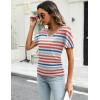 imageZeagoo Womens Short Sleeve Shirts V Neck Blouse Ruched Business Casual Basic Tunic Tops S3XLTw793