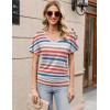 imageZeagoo Womens Short Sleeve Shirts V Neck Blouse Ruched Business Casual Basic Tunic Tops S3XLTw793