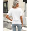 imageZeagoo Womens Short Sleeve Shirts V Neck Blouse Ruched Business Casual Basic Tunic Tops S3XLWhite