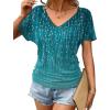 imageZeagoo Womens Short Sleeve Shirts V Neck Blouse Ruched Business Casual Basic Tunic Tops S3XLXh363