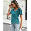 imageZeagoo Womens Short Sleeve Shirts V Neck Blouse Ruched Business Casual Basic Tunic Tops S3XLXh363