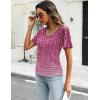 imageZeagoo Womens Short Sleeve Shirts V Neck Blouse Ruched Business Casual Basic Tunic Tops S3XLXh370