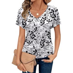 imageZeagoo Womens Short Sleeve Shirts V Neck Blouse Ruched Business Casual Basic Tunic Tops S3XLAx28