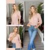 imageHOTOUCH Womens Button Down Shirt Cotton Work Office Drop Shoulder Blouse Casual Loose Long Sleeve Tops with PocketDusty Pink