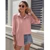 imageHOTOUCH Womens Button Down Shirt Cotton Work Office Drop Shoulder Blouse Casual Loose Long Sleeve Tops with PocketDusty Pink