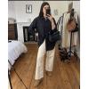 imageZeagoo Womens Button Down Shirts Long Sleeve Cotton Gauze Tops Casual Collared Blouses Loose FitBlack