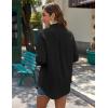 imageZeagoo Womens Button Down Shirts Long Sleeve Cotton Gauze Tops Casual Collared Blouses Loose FitBlack