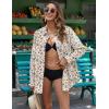 imageZeagoo Womens Button Down Shirts Long Sleeve Cotton Gauze Tops Casual Collared Blouses Loose FitCream Floral