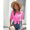 imageZeagoo Womens Button Down Shirts Long Sleeve Cotton Gauze Tops Casual Collared Blouses Loose FitFuschia Pink