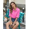 imageZeagoo Womens Button Down Shirts Long Sleeve Cotton Gauze Tops Casual Collared Blouses Loose FitFuschia Pink