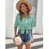 imageZeagoo Womens Button Down Shirts Long Sleeve Cotton Gauze Tops Casual Collared Blouses Loose FitGreen Floral