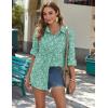 imageZeagoo Womens Button Down Shirts Long Sleeve Cotton Gauze Tops Casual Collared Blouses Loose FitGreen Floral