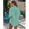 imageZeagoo Womens Button Down Shirts Long Sleeve Cotton Gauze Tops Casual Collared Blouses Loose FitGreen Floral