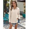 imageZeagoo Womens Button Down Shirts Long Sleeve Cotton Gauze Tops Casual Collared Blouses Loose FitKhaki