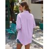imageZeagoo Womens Button Down Shirts Long Sleeve Cotton Gauze Tops Casual Collared Blouses Loose FitLavender