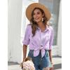 imageZeagoo Womens Button Down Shirts Long Sleeve Cotton Gauze Tops Casual Collared Blouses Loose FitLavender