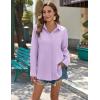 imageZeagoo Womens Button Down Shirts Long Sleeve Cotton Gauze Tops Casual Collared Blouses Loose FitLavender