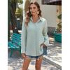 imageZeagoo Womens Button Down Shirts Long Sleeve Cotton Gauze Tops Casual Collared Blouses Loose FitLight Green
