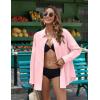 imageZeagoo Womens Button Down Shirts Long Sleeve Cotton Gauze Tops Casual Collared Blouses Loose FitLight Pink