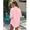 imageZeagoo Womens Button Down Shirts Long Sleeve Cotton Gauze Tops Casual Collared Blouses Loose FitLight Pink