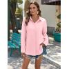 imageZeagoo Womens Button Down Shirts Long Sleeve Cotton Gauze Tops Casual Collared Blouses Loose FitLight Pink