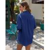 imageZeagoo Womens Button Down Shirts Long Sleeve Cotton Gauze Tops Casual Collared Blouses Loose FitNavy Blue