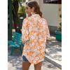 imageZeagoo Womens Button Down Shirts Long Sleeve Cotton Gauze Tops Casual Collared Blouses Loose FitOrange Tropical
