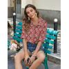 imageZeagoo Womens Button Down Shirts Long Sleeve Cotton Gauze Tops Casual Collared Blouses Loose FitRed Bohemian