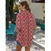 imageZeagoo Womens Button Down Shirts Long Sleeve Cotton Gauze Tops Casual Collared Blouses Loose FitRed Bohemian
