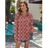 imageZeagoo Womens Button Down Shirts Long Sleeve Cotton Gauze Tops Casual Collared Blouses Loose FitRed Bohemian