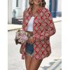 imageZeagoo Womens Button Down Shirts Long Sleeve Cotton Gauze Tops Casual Collared Blouses Loose FitRed Bohemian