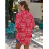 imageZeagoo Womens Button Down Shirts Long Sleeve Cotton Gauze Tops Casual Collared Blouses Loose FitRed Boho