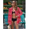 imageZeagoo Womens Button Down Shirts Long Sleeve Cotton Gauze Tops Casual Collared Blouses Loose FitRed Boho