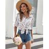 imageZeagoo Womens Button Down Shirts Long Sleeve Cotton Gauze Tops Casual Collared Blouses Loose FitWhite Floral