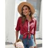 imageZeagoo Womens Button Down Shirts Long Sleeve Cotton Gauze Tops Casual Collared Blouses Loose FitWine Red