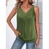 imageZeagoo Womens Tank Tops Loose Fit V Neck Ruched Sleeveless Tops Casual Basic Banded Shirts SXXLArmy Green