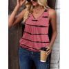 imageZeagoo Womens Tank Tops Loose Fit V Neck Ruched Sleeveless Tops Casual Basic Banded Shirts SXXLBean Red Stripe