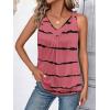 imageZeagoo Womens Tank Tops Loose Fit V Neck Ruched Sleeveless Tops Casual Basic Banded Shirts SXXLBean Red Stripe