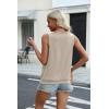 imageZeagoo Womens Tank Tops Loose Fit V Neck Ruched Sleeveless Tops Casual Basic Banded Shirts SXXLBeige