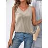 imageZeagoo Womens Tank Tops Loose Fit V Neck Ruched Sleeveless Tops Casual Basic Banded Shirts SXXLBeige