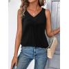 imageZeagoo Womens Tank Tops Loose Fit V Neck Ruched Sleeveless Tops Casual Basic Banded Shirts SXXLBlack