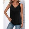 imageZeagoo Womens Tank Tops Loose Fit V Neck Ruched Sleeveless Tops Casual Basic Banded Shirts SXXLBlack