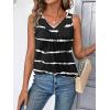 imageZeagoo Womens Tank Tops Loose Fit V Neck Ruched Sleeveless Tops Casual Basic Banded Shirts SXXLBlack Stripe